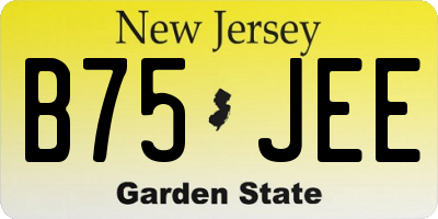 NJ license plate B75JEE