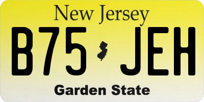 NJ license plate B75JEH