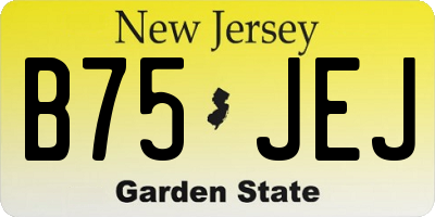 NJ license plate B75JEJ