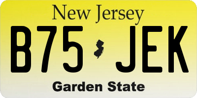 NJ license plate B75JEK