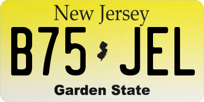 NJ license plate B75JEL