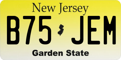 NJ license plate B75JEM
