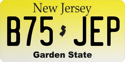 NJ license plate B75JEP