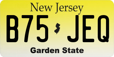 NJ license plate B75JEQ