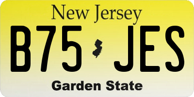 NJ license plate B75JES
