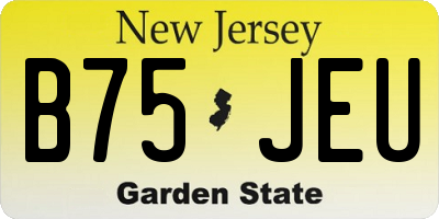 NJ license plate B75JEU