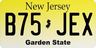 NJ license plate B75JEX