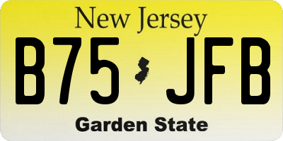 NJ license plate B75JFB