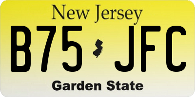 NJ license plate B75JFC