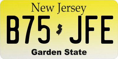 NJ license plate B75JFE