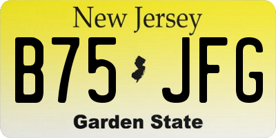 NJ license plate B75JFG