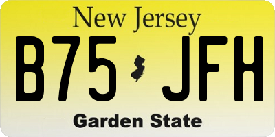 NJ license plate B75JFH