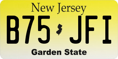 NJ license plate B75JFI