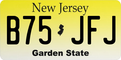 NJ license plate B75JFJ