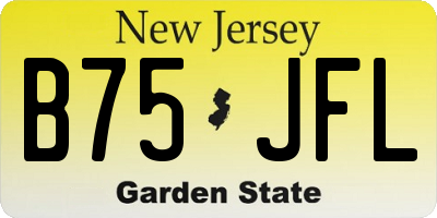 NJ license plate B75JFL