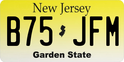 NJ license plate B75JFM