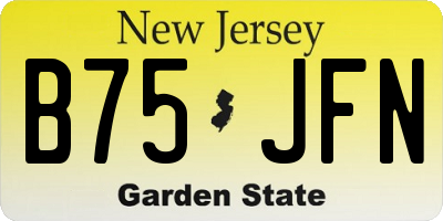 NJ license plate B75JFN