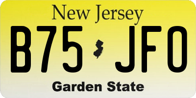 NJ license plate B75JFO