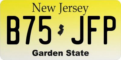 NJ license plate B75JFP