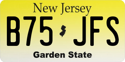 NJ license plate B75JFS