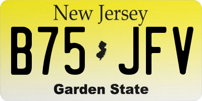 NJ license plate B75JFV
