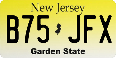 NJ license plate B75JFX