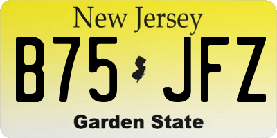 NJ license plate B75JFZ