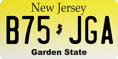NJ license plate B75JGA