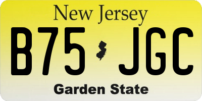 NJ license plate B75JGC