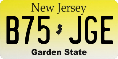 NJ license plate B75JGE