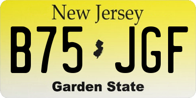 NJ license plate B75JGF