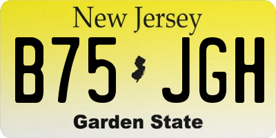NJ license plate B75JGH