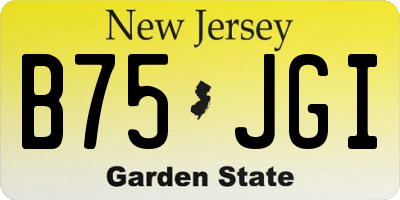 NJ license plate B75JGI