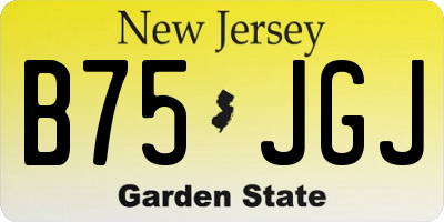 NJ license plate B75JGJ