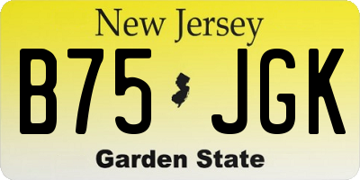 NJ license plate B75JGK