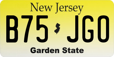 NJ license plate B75JGO