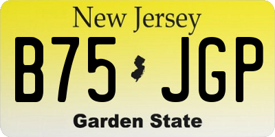 NJ license plate B75JGP