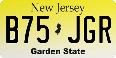 NJ license plate B75JGR