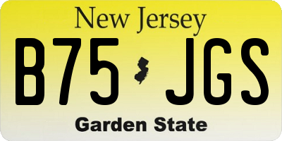 NJ license plate B75JGS