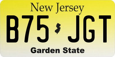 NJ license plate B75JGT
