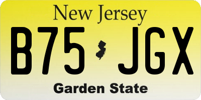 NJ license plate B75JGX
