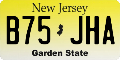 NJ license plate B75JHA
