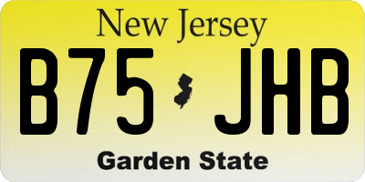 NJ license plate B75JHB