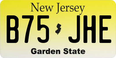 NJ license plate B75JHE