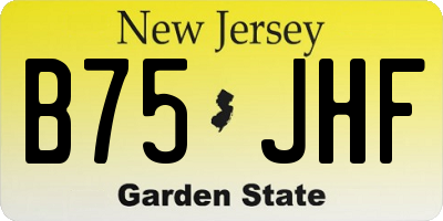 NJ license plate B75JHF