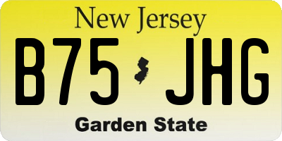 NJ license plate B75JHG