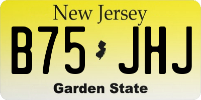NJ license plate B75JHJ