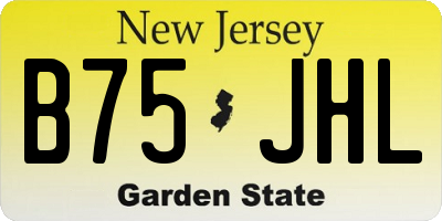 NJ license plate B75JHL