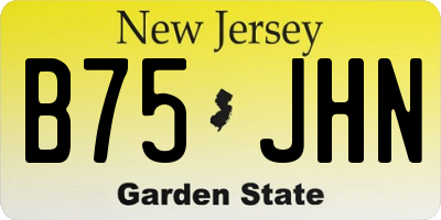 NJ license plate B75JHN