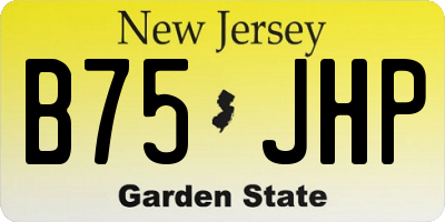 NJ license plate B75JHP
